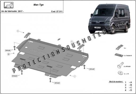 Protection sous moteur et de la boîte de vitesse Man Tge