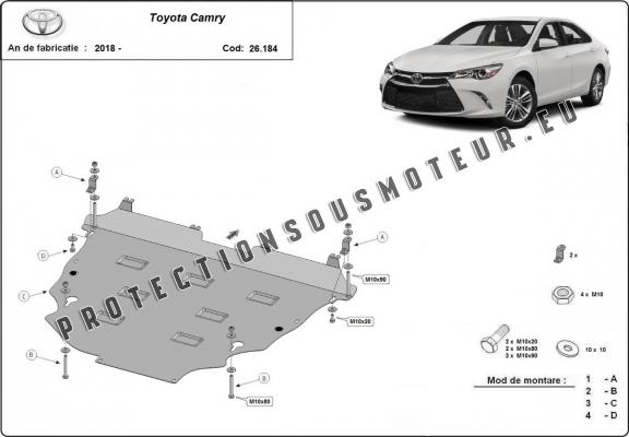 Protection sous moteur et de la boîte de vitesse  Toyota Camry - Aluminium  
