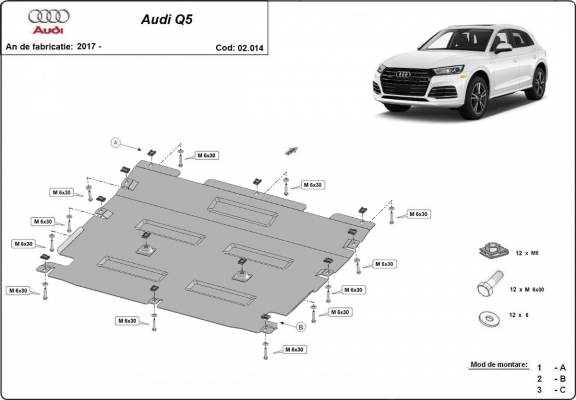 Protection sous moteur et de la radiateur Audi Q5