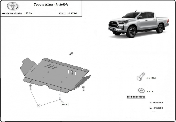 Protection Sous moteur Toyota Hilux Invincible