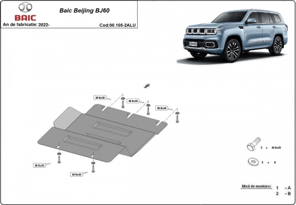 Protection de la boîte de transfert Baic Beijing BJ60 - Aluminium