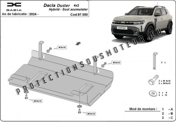 Protection de batterie en acier pour Dacia Duster Hybrid