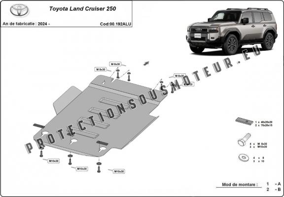 Aluminium protection de la boîte de vitesse Toyota Land Cruiser 250