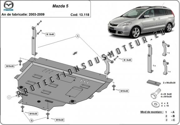 Protection sous moteur et de la boîte de vitesse Mazda 5