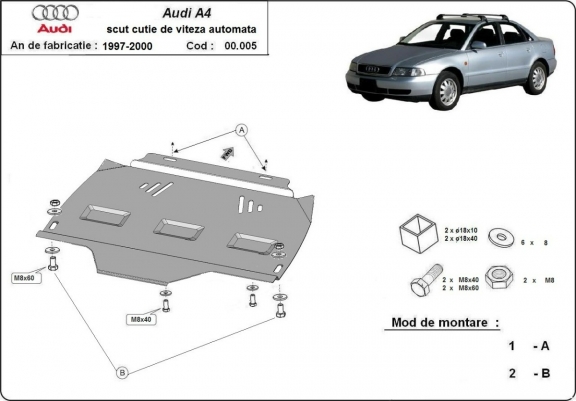 Protection de la boîte de vitesse Audi A4  B5 - Automatique