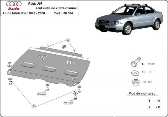 Protection de la boîte de vitesse Audi A4  B5 - manuelle