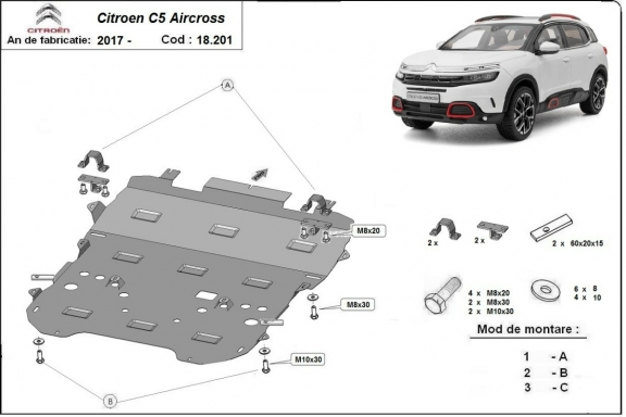 Protection sous moteur Citroen C5 Aircross