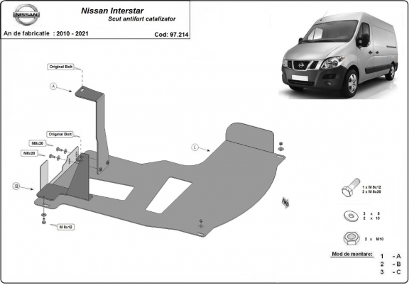 Protection convertisseur catalytique/cat lock Nissan Interstar