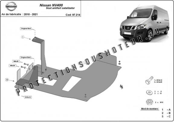 Protection convertisseur catalytique/cat lock Nissan NV400