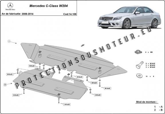 Protection sous moteur et de la radiateur Mercedes C-Class W204