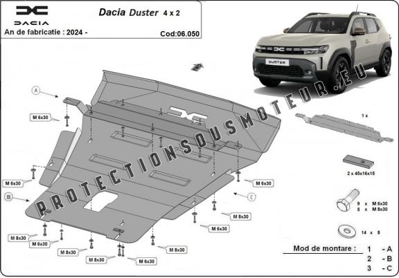 Protection sous moteur et de la boîte de vitesse Dacia Duster - 4x2