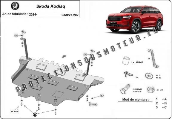 Protection sous moteur et de la boîte de vitesse Skoda Kodiaq