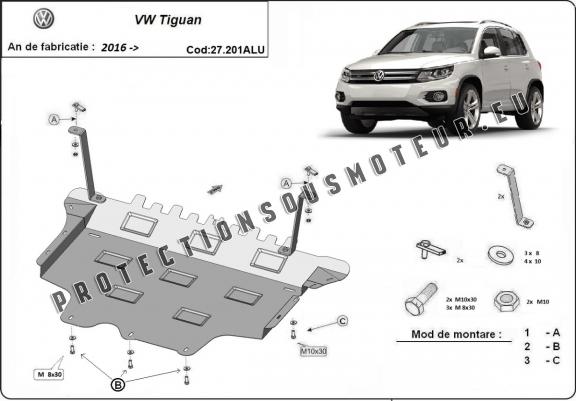 Aluminium protection sous moteur et de la boîte de vitesse VW Tiguan