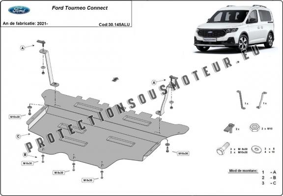 Aluminium protection sous moteur et de la boîte de vitesse Ford Tourneo Connect