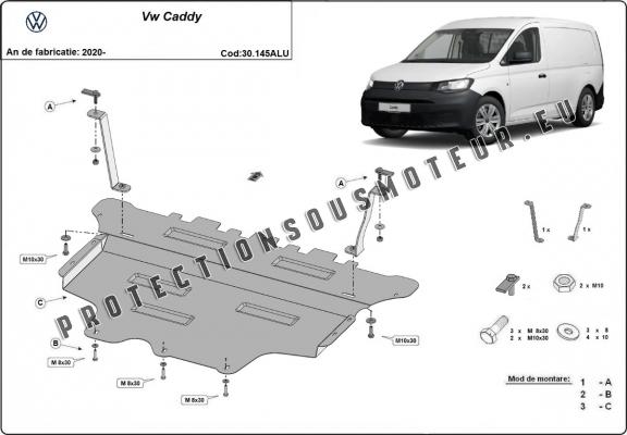 Aluminium protection sous moteur et de la boîte de vitesse VW Caddy