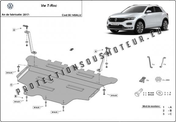 Aluminium protection sous moteur et de la boîte de vitesse Volkswagen T-Roc