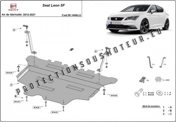 Aluminium protection sous moteur et de la boîte de vitesse Seat Leon Mk3 5F