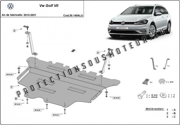 Aluminium protection sous moteur et de la boîte de vitesse VW Golf 7
