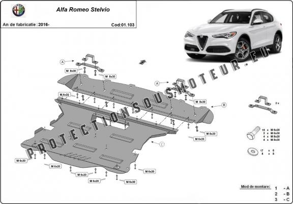 Protection sous moteur et de la boîte de vitesse Alfa Romeo Stelvio