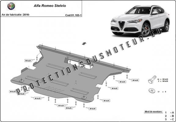 Protection sous moteur et de la boîte de vitesse Alfa Romeo Stelvio