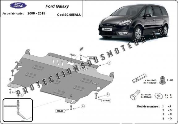 Aluminium protection sous moteur et de la boîte de vitesse Ford Galaxy 2