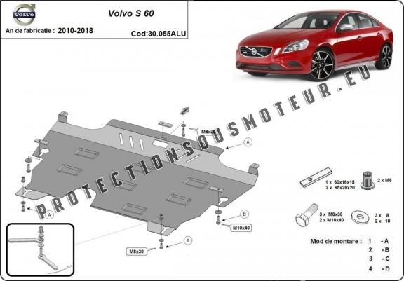 Aluminium protection sous moteur et de la boîte de vitesse Volvo S60