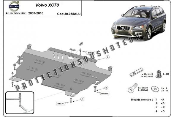 Aluminium protection sous moteur et de la boîte de vitesse Volvo XC70