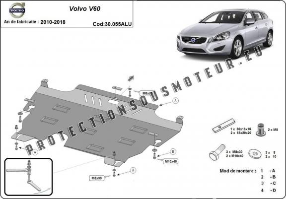 Aluminium protection sous moteur et de la boîte de vitesse Volvo V60