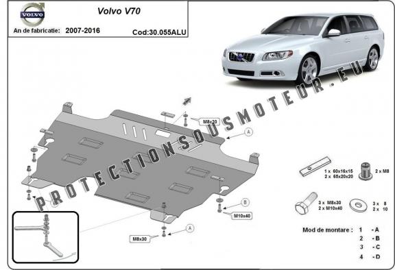 Aluminium protection sous moteur et de la boîte de vitesse Volvo V70