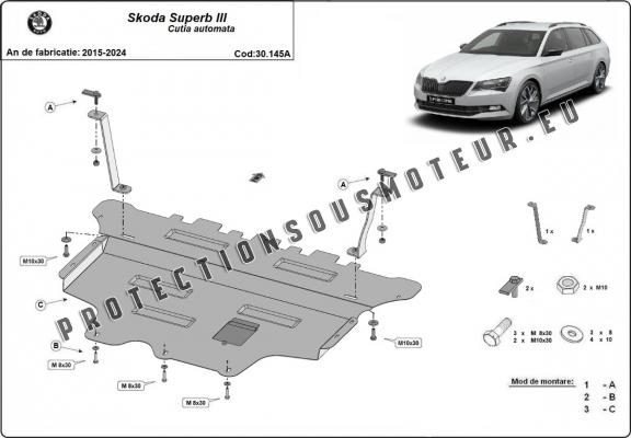 Protection sous moteur et de la boîte de vitesse Skoda Superb - Boîte de vitesse automatique