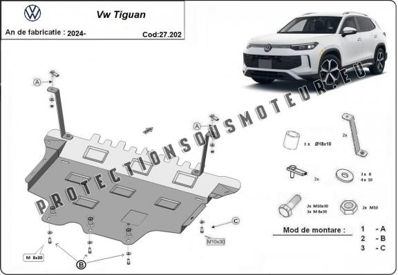 Protection sous moteur et de la boîte de vitesse Volkswagen Tiguan