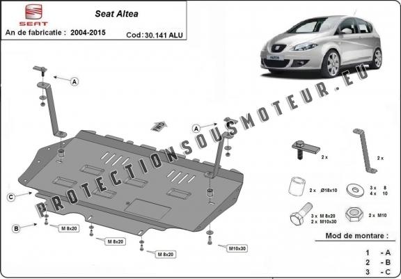 Aluminium protection sous moteur et de la boîte de vitesse Seat Altea