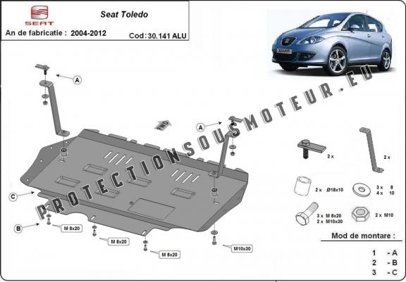 Aluminium protection sous moteur et de la boîte de vitesse Seat Toledo 3