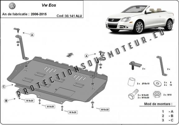 Aluminium protection sous moteur et de la boîte de vitesse VW Eos