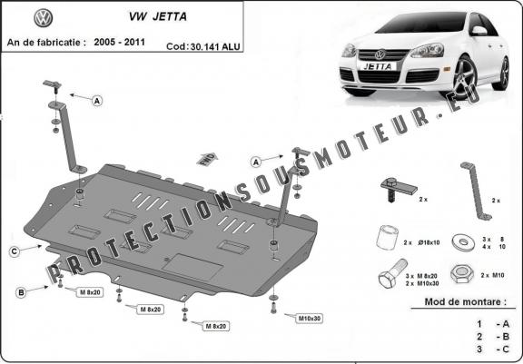 Aluminium protection sous moteur et de la boîte de vitesse VW Jetta