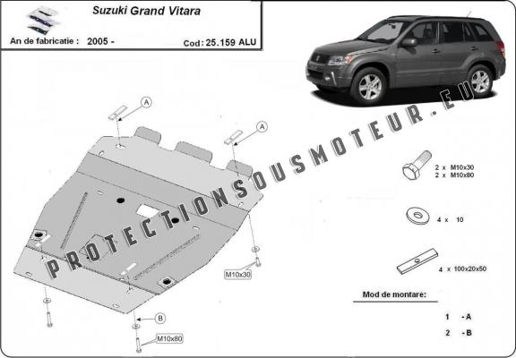 Aluminium protection sous moteur et de la radiateur Suzuki Grand Vitara 2