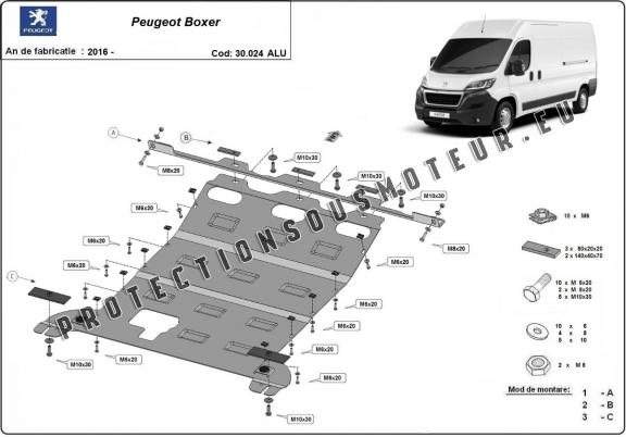 Aluminium protection sous moteur et de la boîte de vitesse Peugeot Boxer