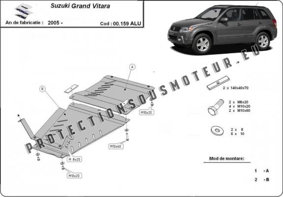 Aluminium protection de la boîte de vitesse et de transfert Suzuki Grand Vitara 2
