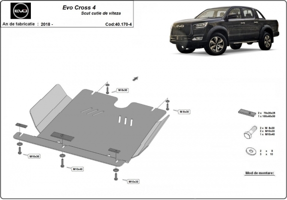 Protection de la boîte de vitesse Evo Cross 4