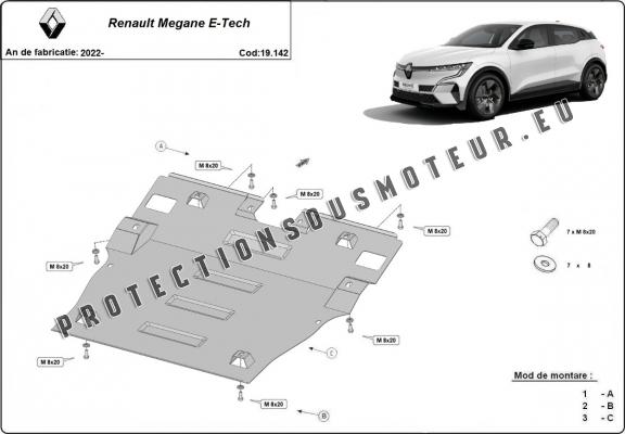 Protection sous moteur et de la boîte de vitesse Renault Megane E-Tech