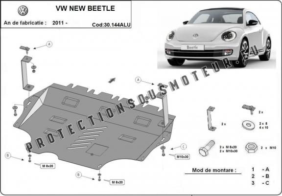 Aluminium protection sous moteur et de la boîte de vitesse Volkswagen New Beetle