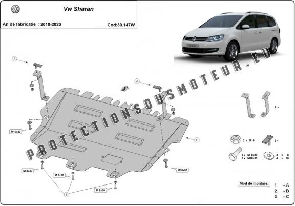 Protection sous moteur et de la boîte de vitesse Volkswagen Sharan - Webasto