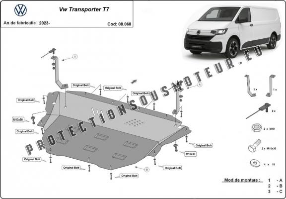 Protection sous moteur et de la boîte de vitesse Volkswagen Transporter T7 Van