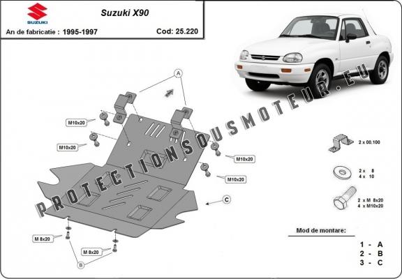 Protection sous moteur et de la radiateur Suzuki X90