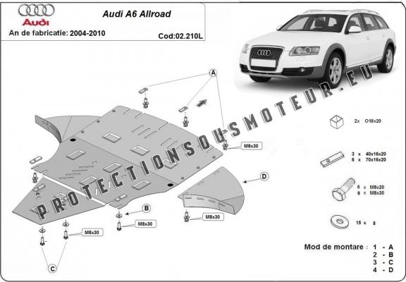 Protection sous moteur et de la boîte de vitesse Audi A6 Allroad 2 - avec latéraux