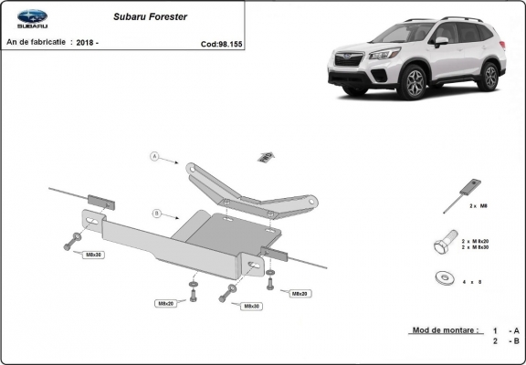 Protection du différentiel Subaru Forester