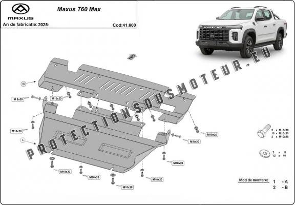 Protection sous moteur et de la radiateur Maxus T60 Max