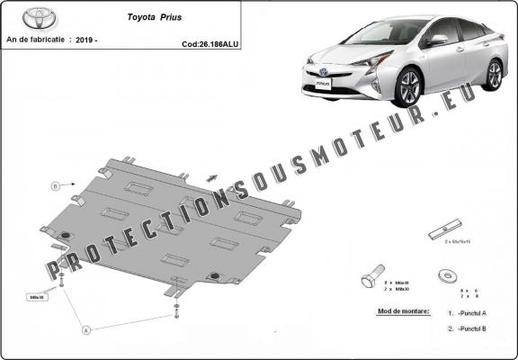 Protection sous moteur et de la boîte de vitesse Toyota Prius - Aluminium  