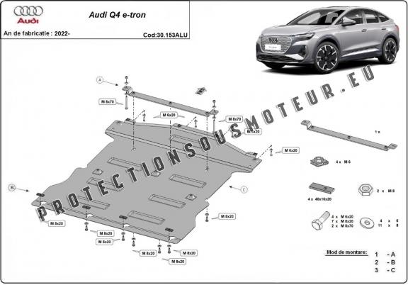 Aluminium protection sous moteur et de la boîte de vitesse Audi Q 4 e-tron