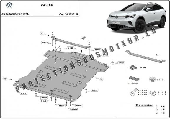 Protection sous moteur et de la boîte de vitesse Volkswagen ID.4 Aluminium